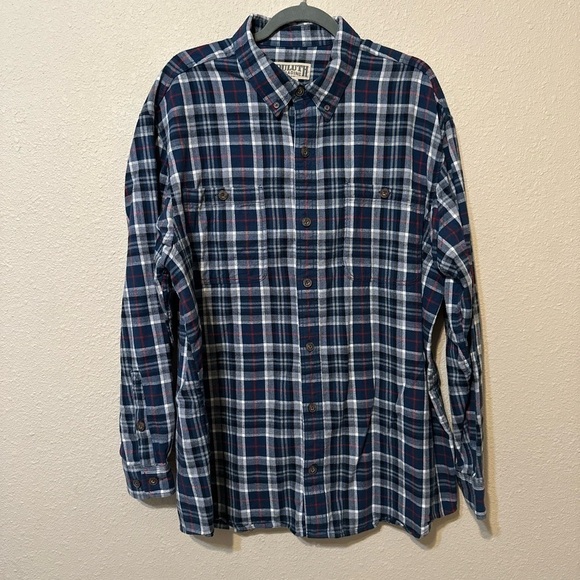 Duluth Trading Co Other - Duluth Trading Co Plaid Blue Red White Button Down Long Sleeve Shirt Size XL